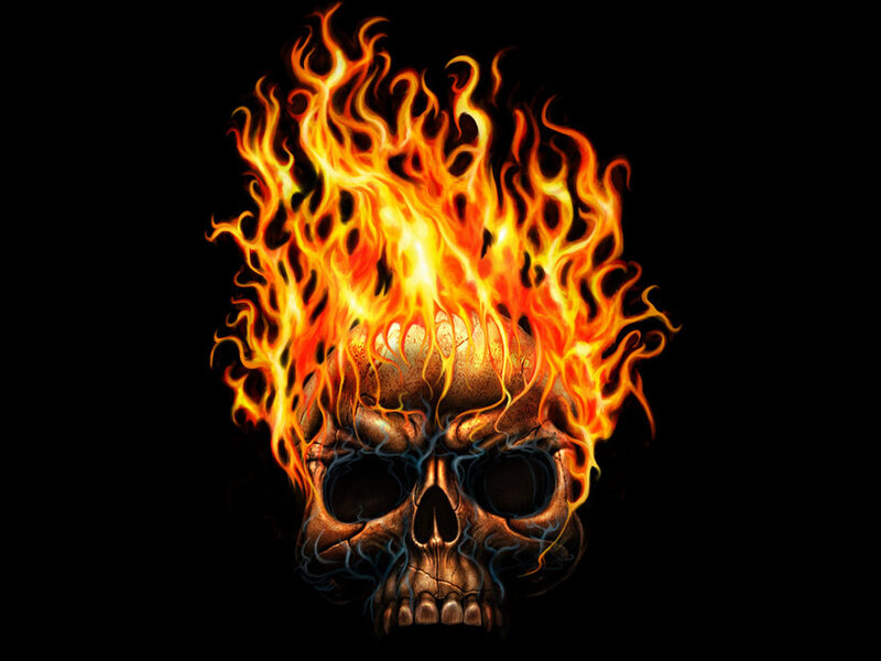 Skull on Fire — Black, Dramatic