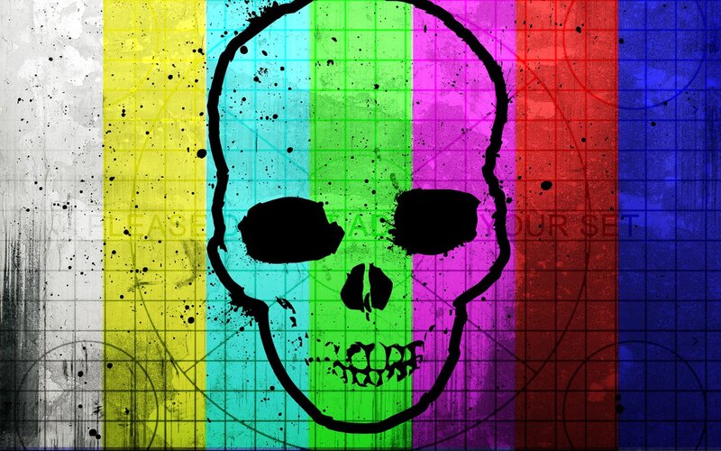 Skull on Rainbow Stripes