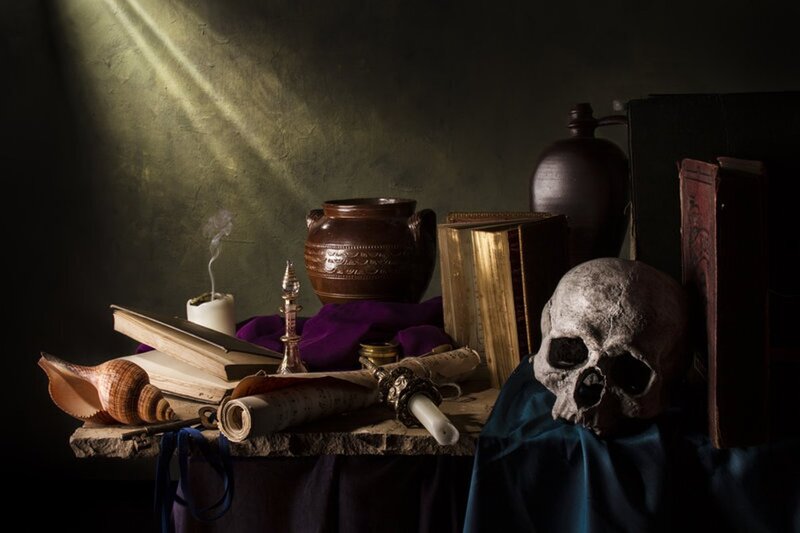 Skull on Stone Table