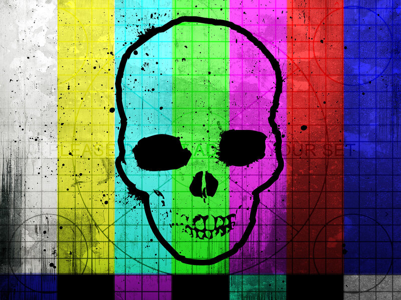 Skull on Test Pattern — Green