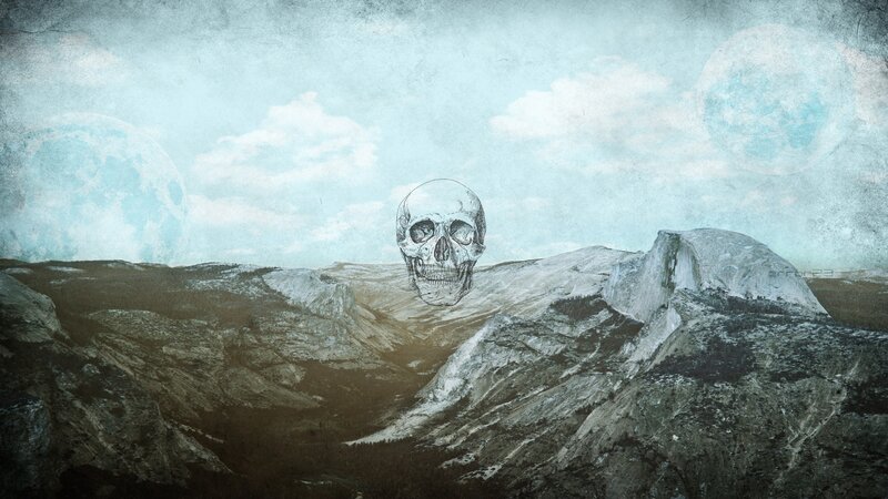 Skull over Mountains