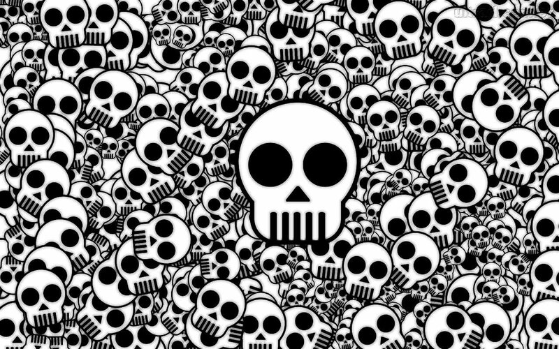 Skull Pattern Background — Black, Eerie