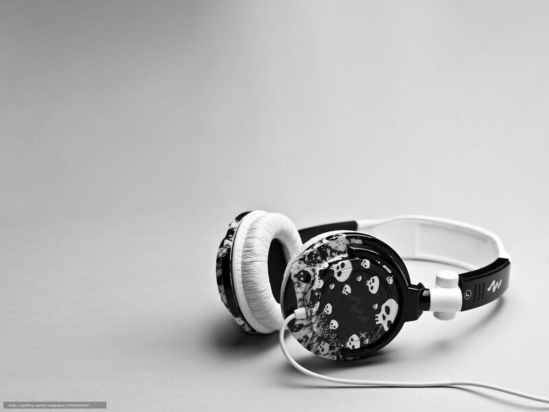 skull-pattern headphones on gray