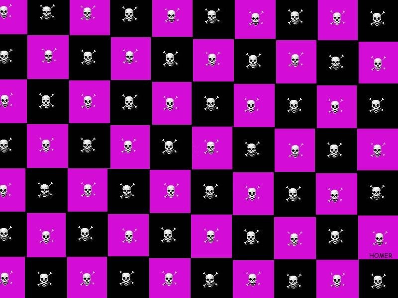 skull pattern on checkered background
