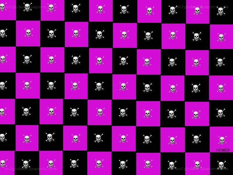 skull pattern on checkered background