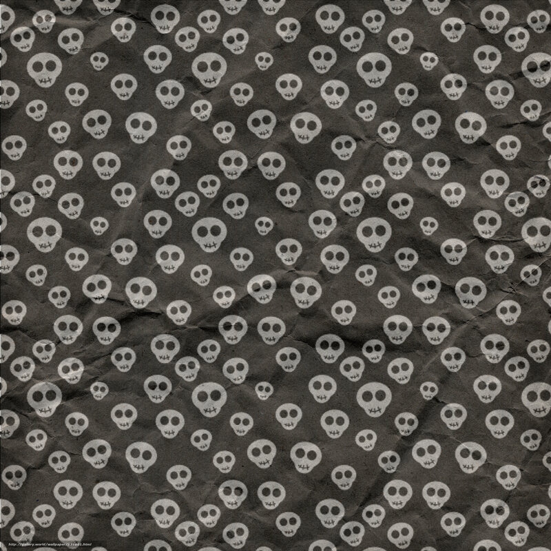 skull pattern on crumpled paper