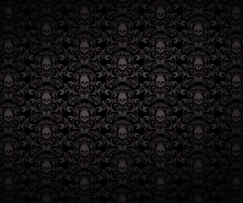 Skull Pattern Wallpaper — Black