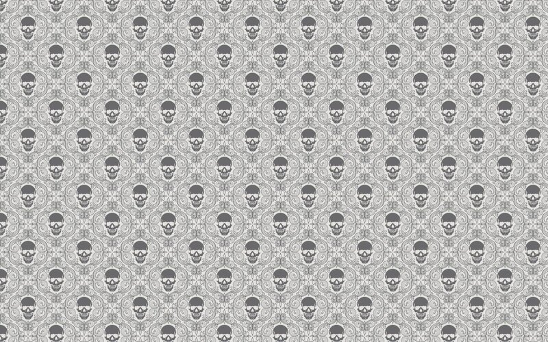 Skull Pattern Wallpaper — Gray, Decorative