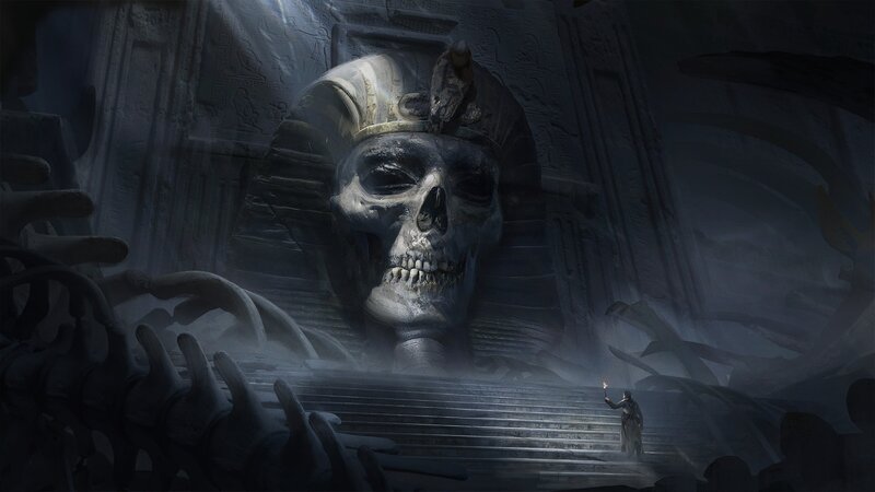 Skull Pharaoh Statue