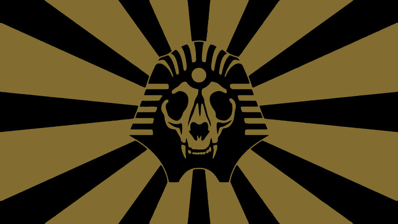 skull pharaoh sunburst