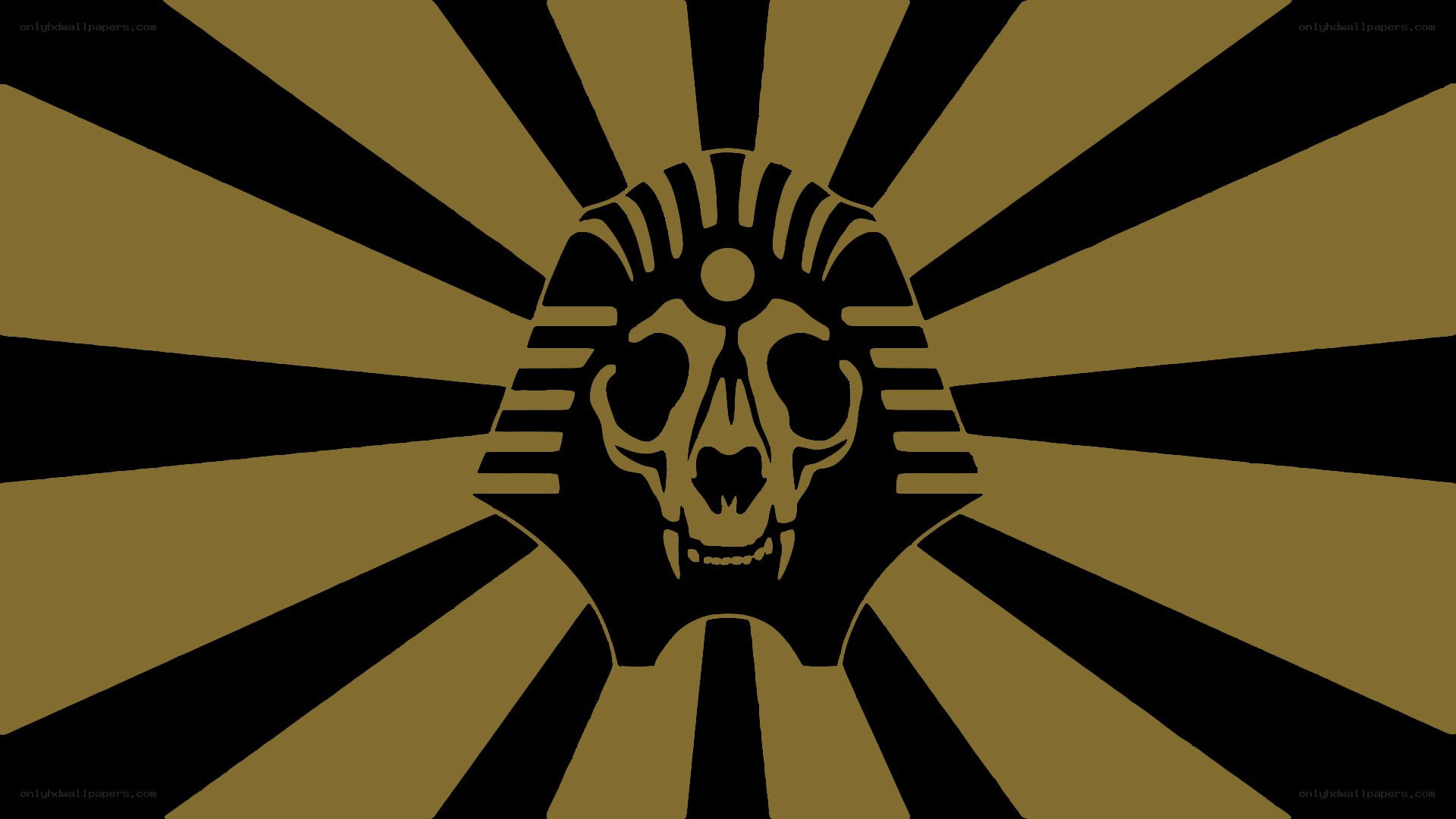 skull pharaoh sunburst
