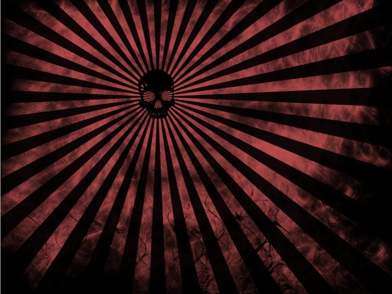 skull radiating red lines