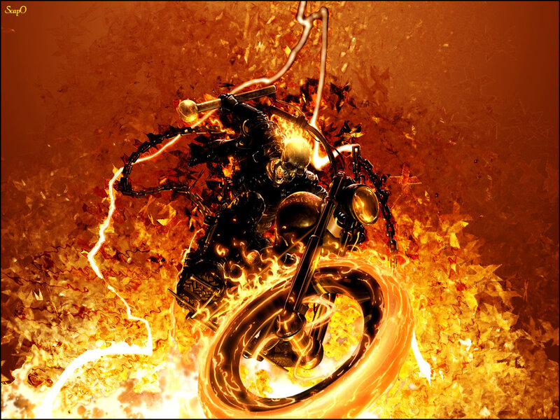 Skull Rider on Motorcycle