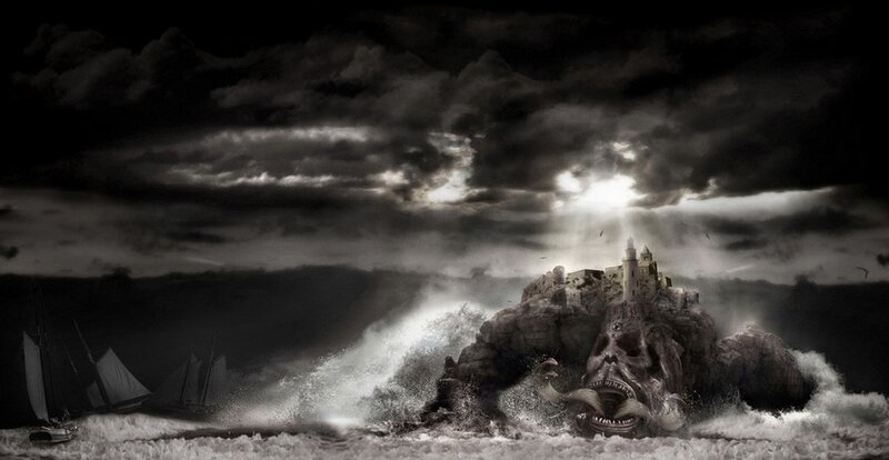Skull-shaped Island — Black