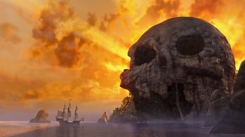 Skull-shaped Island — Orange