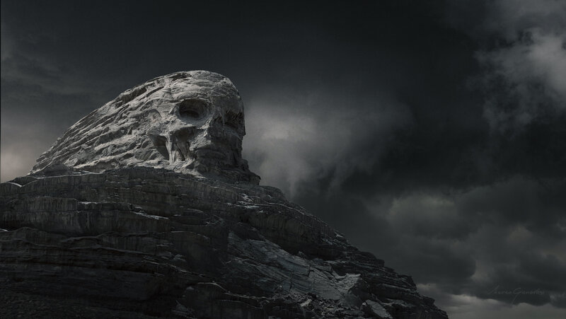 Skull-shaped Mountain — Gray