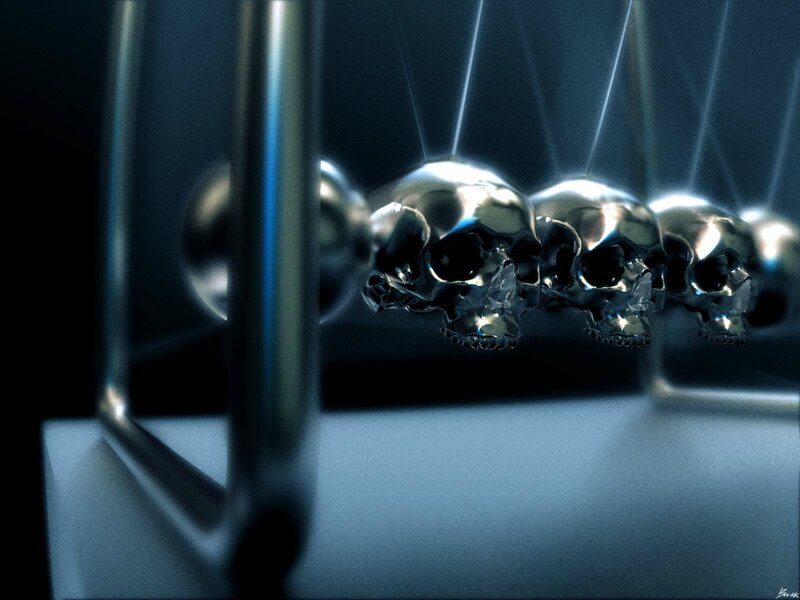 Skull-shaped Pendulums — Blue