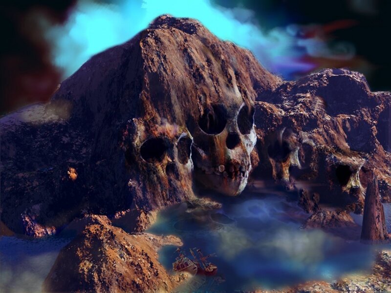 Skull-shaped rock formation