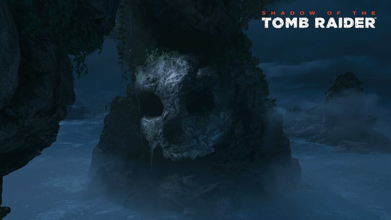 Skull-shaped Rock Formation — Blue