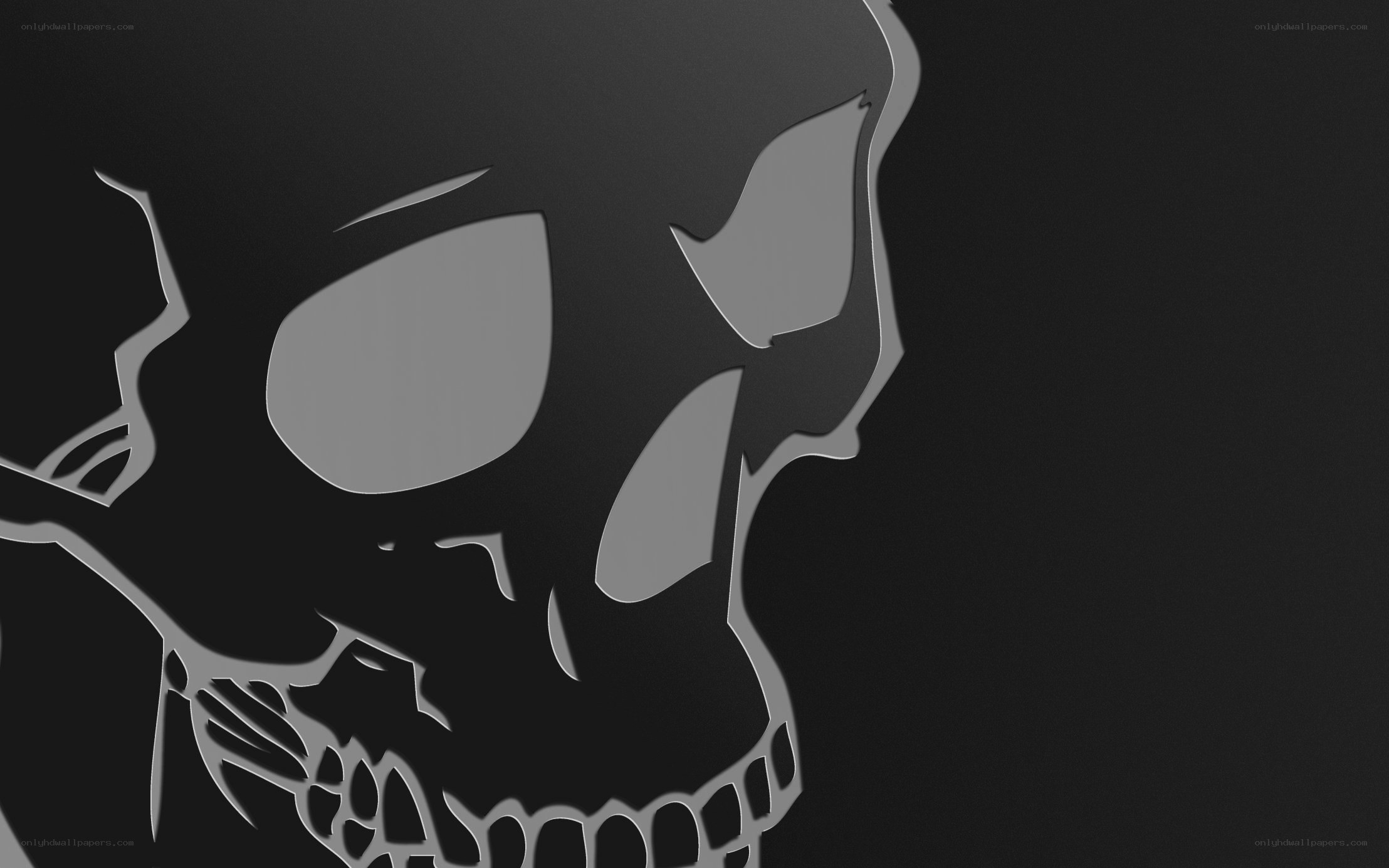 skull silhouette on dark background