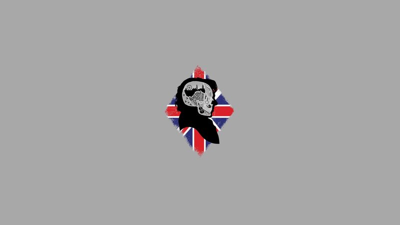 skull silhouette with flag