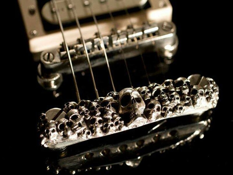 Skull-themed Guitar Bridge