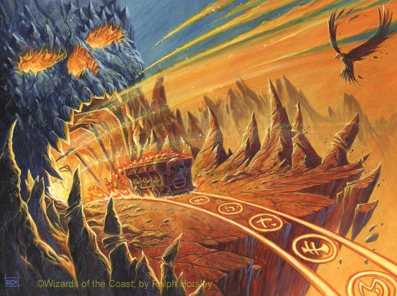 Skull Train in a Volcanic Landscape