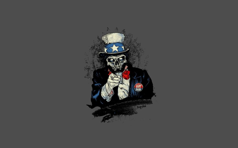 skull uncle sam illustration