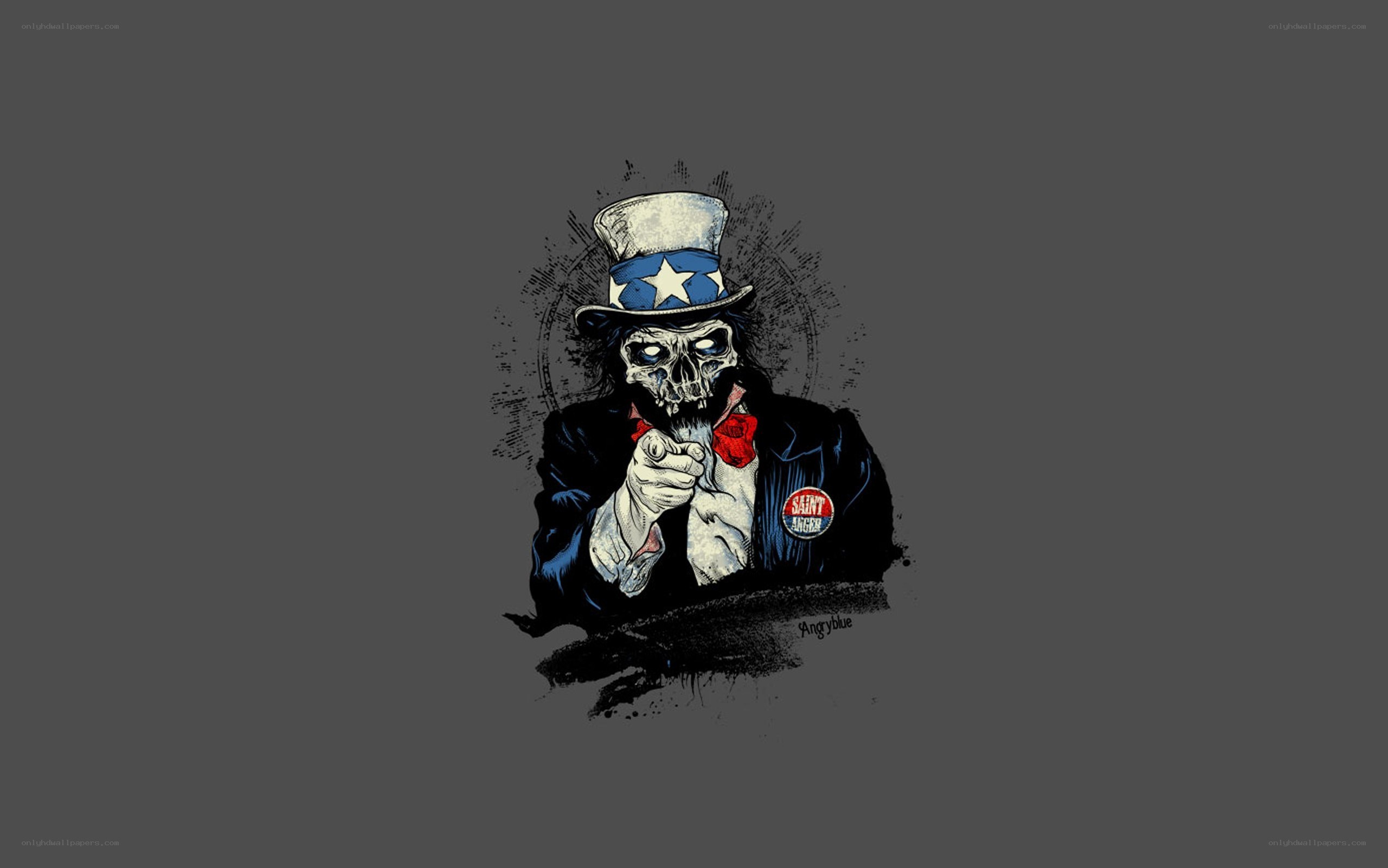 skull uncle sam illustration