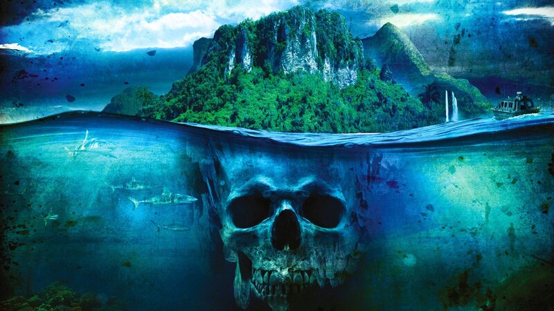 Skull Underwater Island — Blue