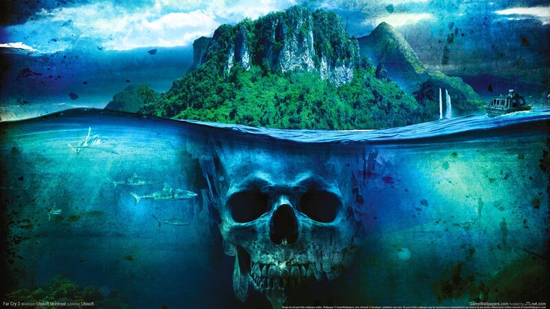 Skull Underwater Island