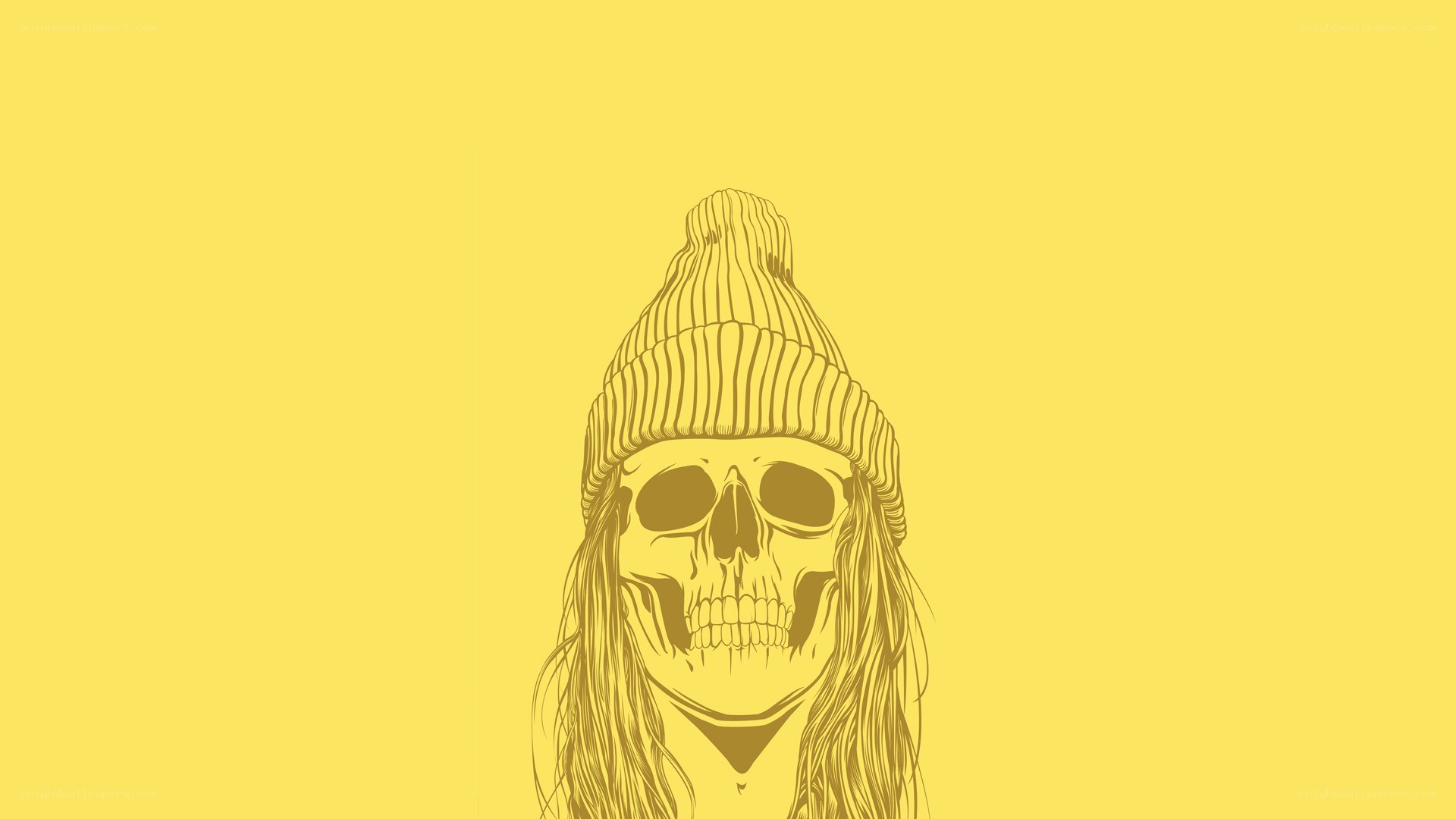 skull wearing beanie hat