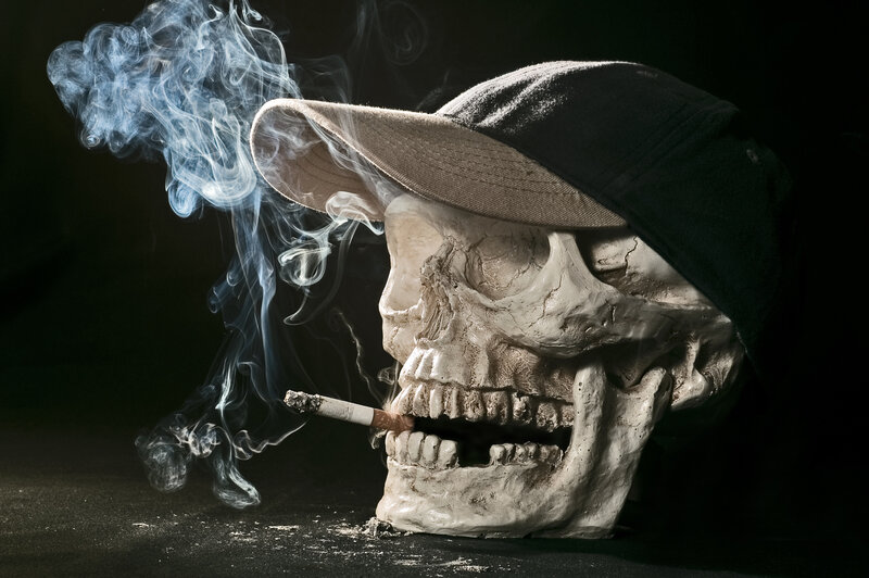 Skull Wearing Cap