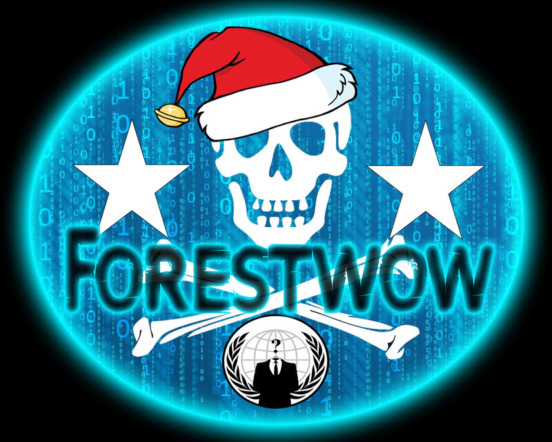 Skull Wearing Santa Hat — Blue