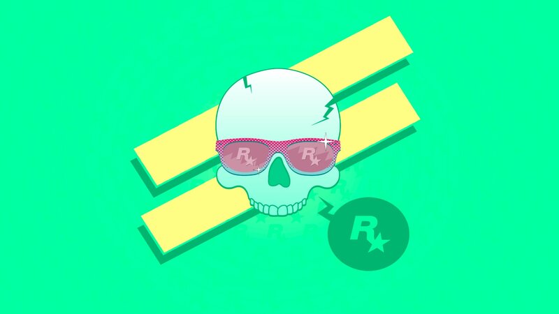 Skull Wearing Sunglasses — Green, Playful