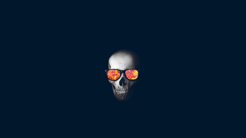 skull wearing sunglasses