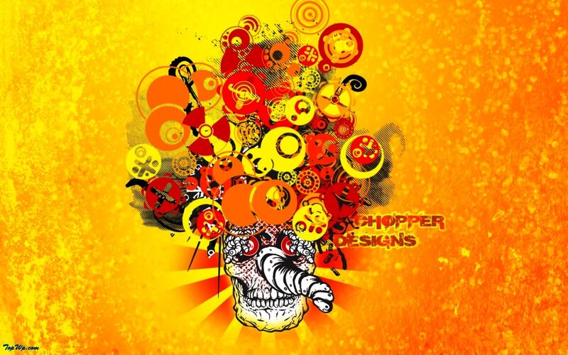 skull with abstract design