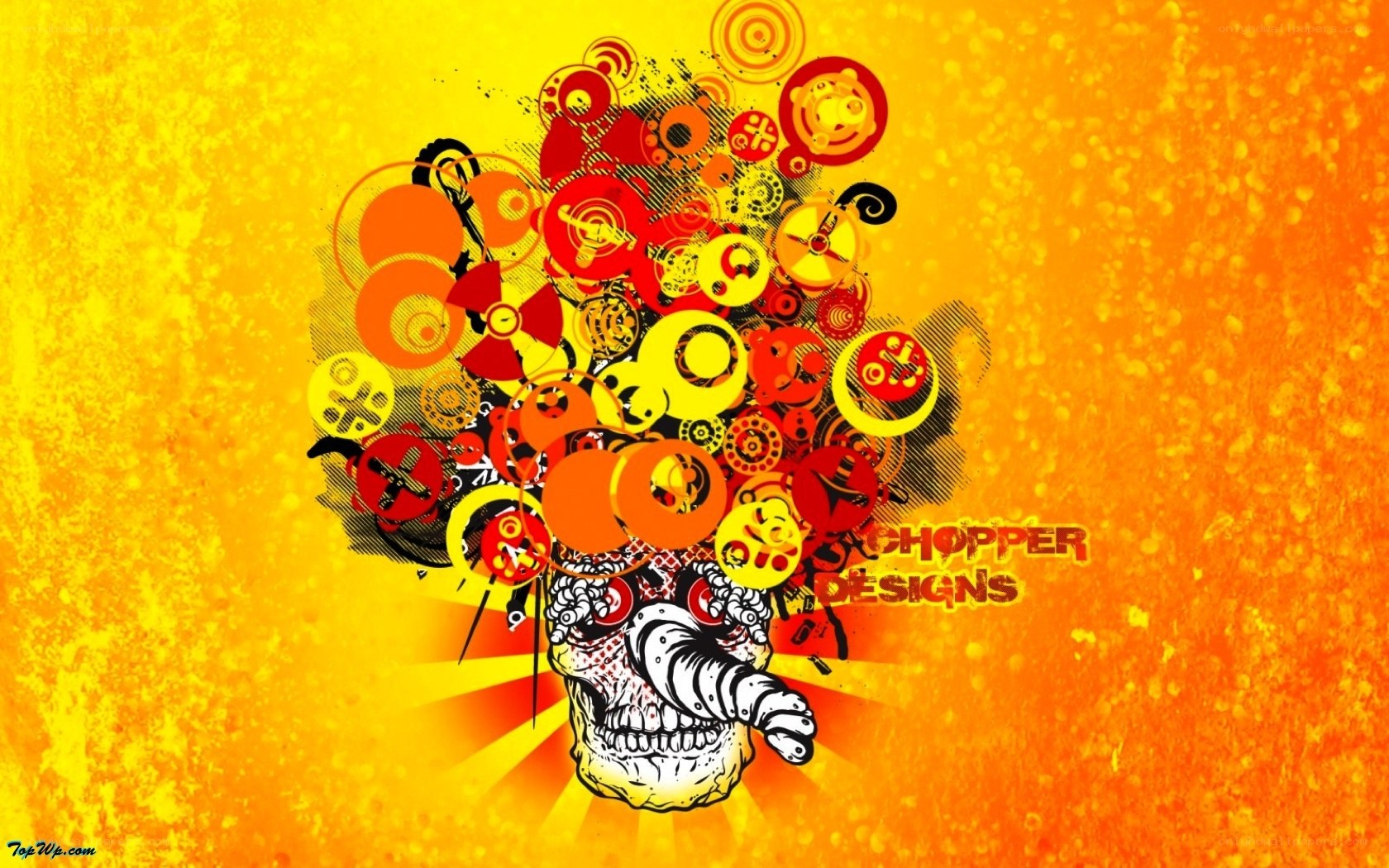 skull with abstract design