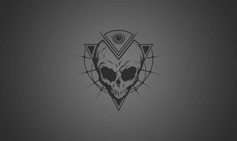 Skull with All-seeing Eye — Gray