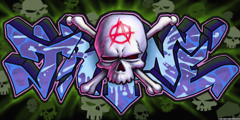 Skull with Anarchy Symbol