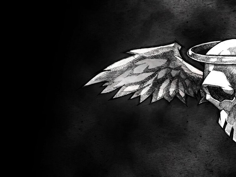 skull with angel wings