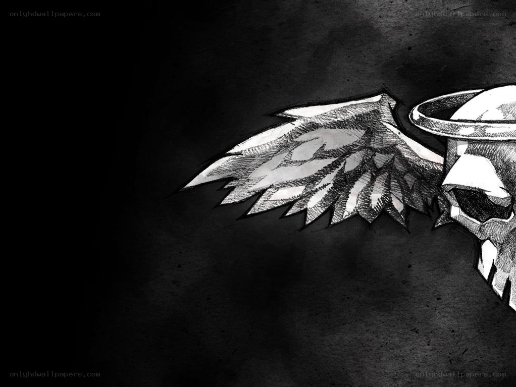 skull with angel wings