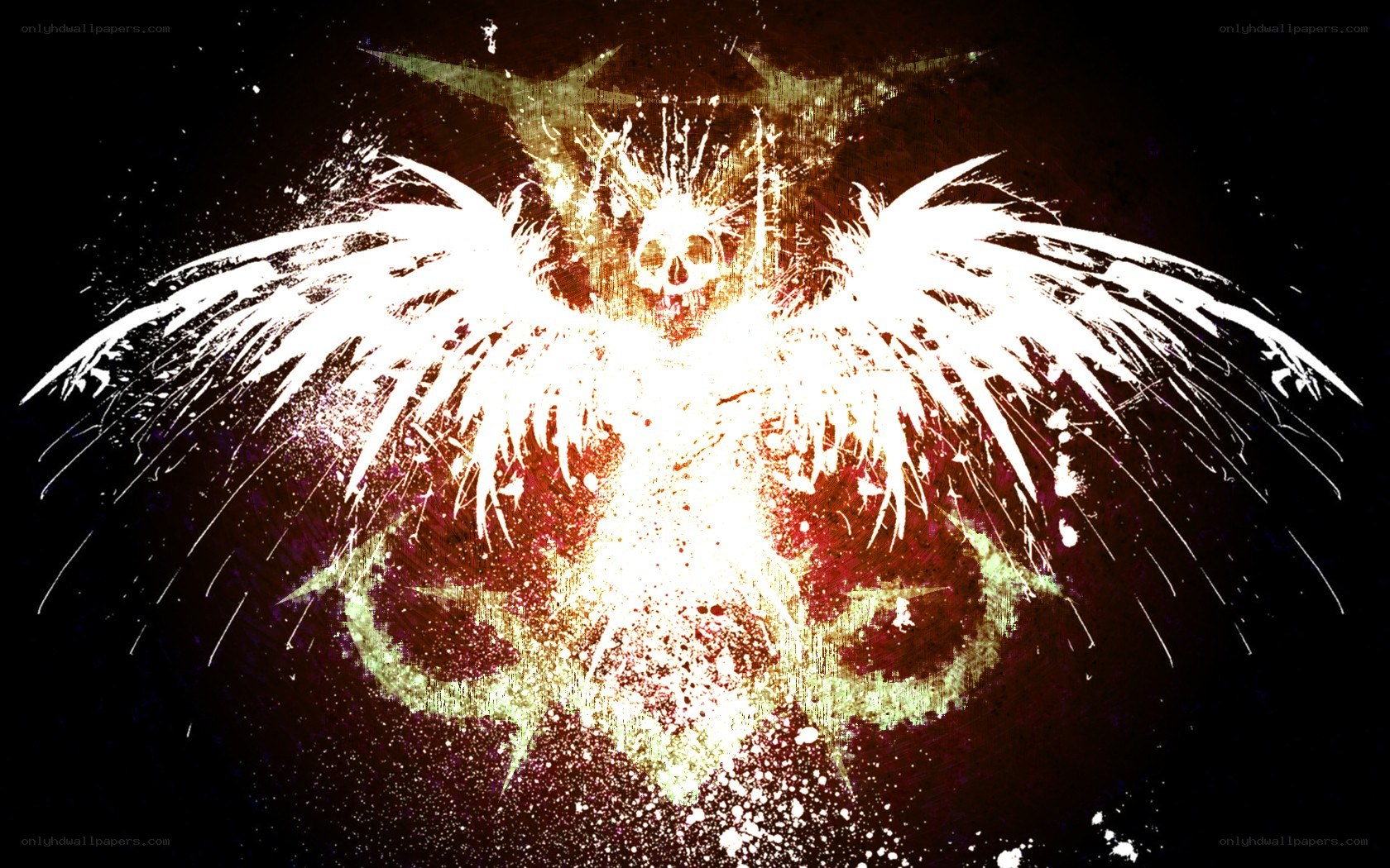 skull with angel wings