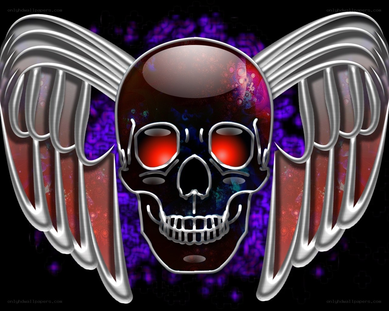 skull with angel wings