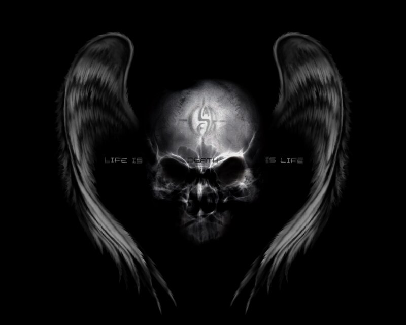 skull with angel wings