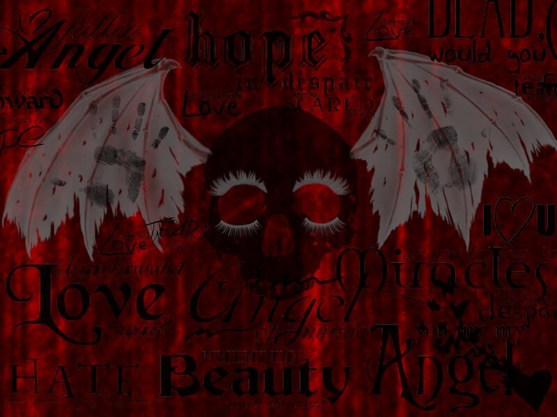 Skull with Angel Wings — Red