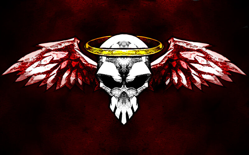 skull with angel wings