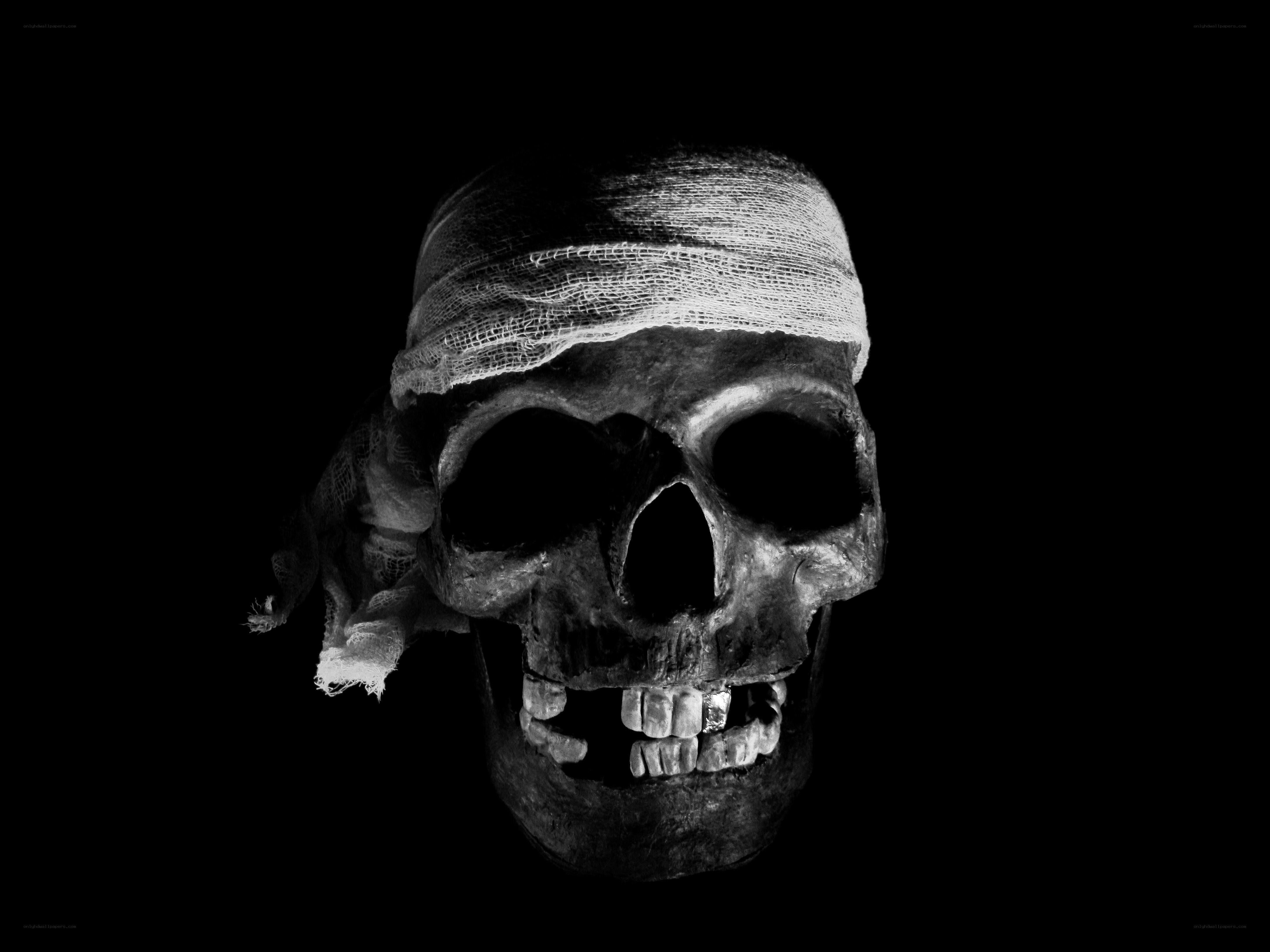 skull with bandage