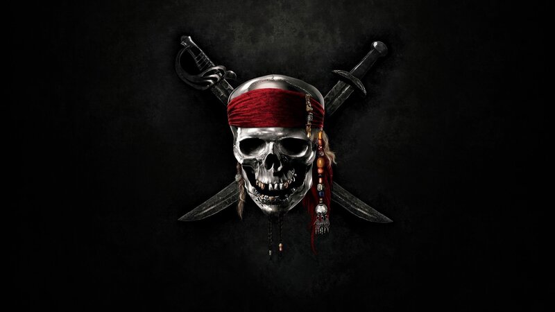 Skull with Bandana — Black