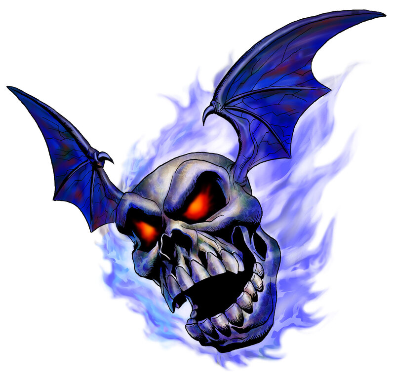 skull with bat wings